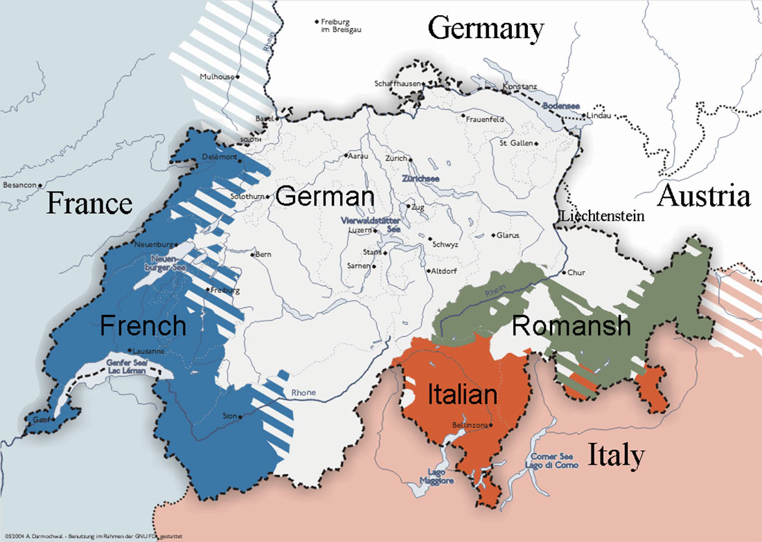 Лингвистическая карта Швейцарии