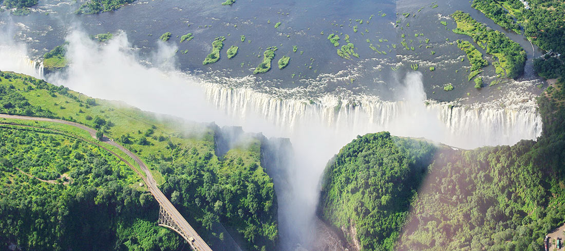 Водопад Виктория с высоты птичьего полета